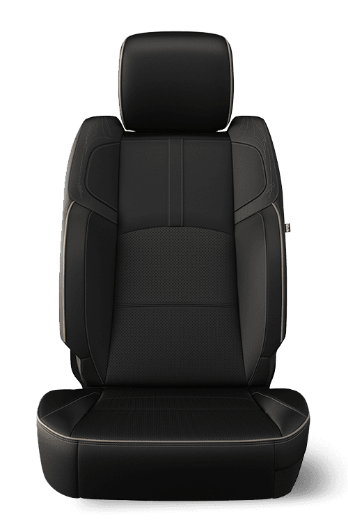 Premium Leather-Faced with Perforated Inserts - Black