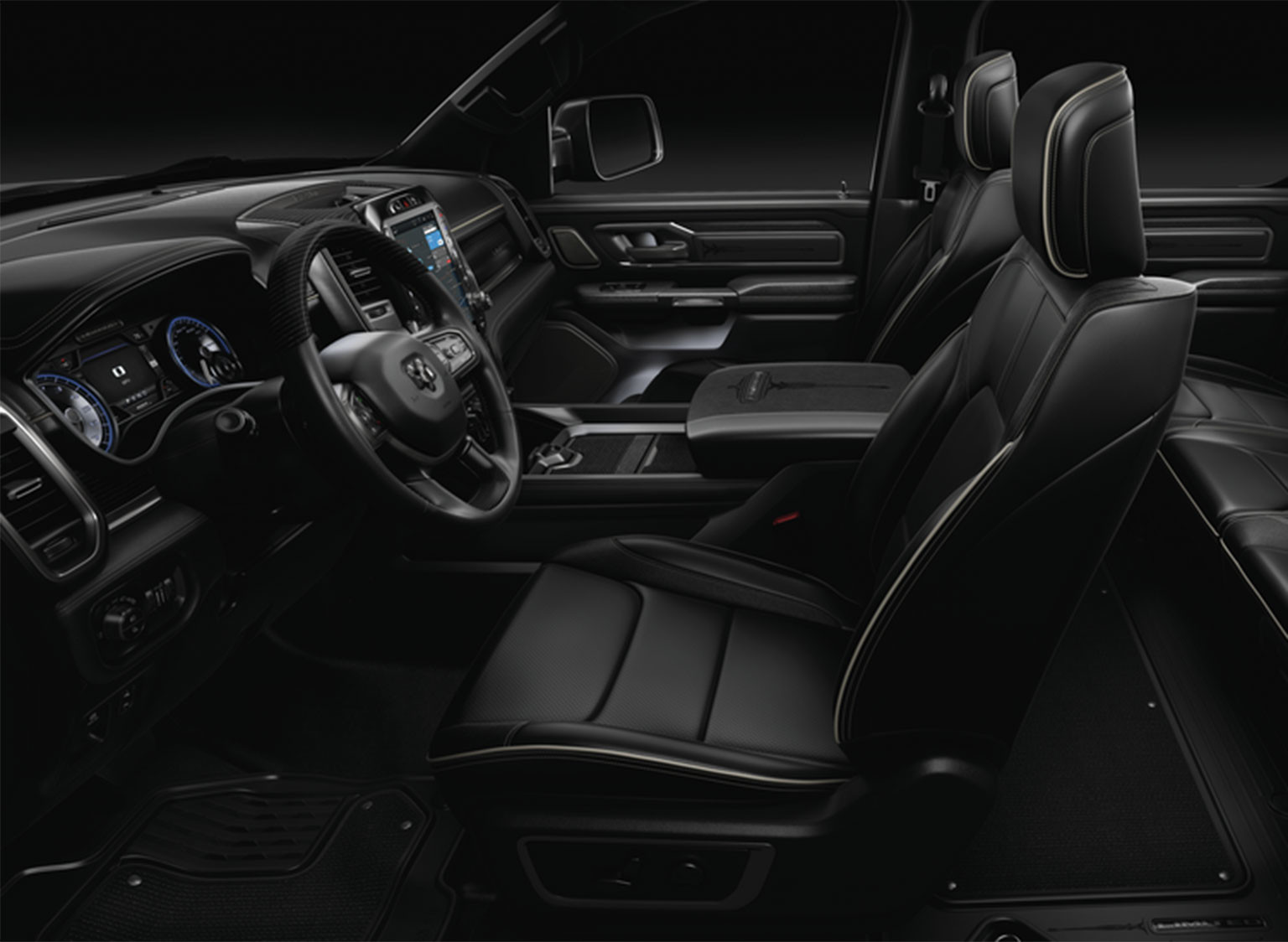 The interior view of a 2022 Ram 1500.