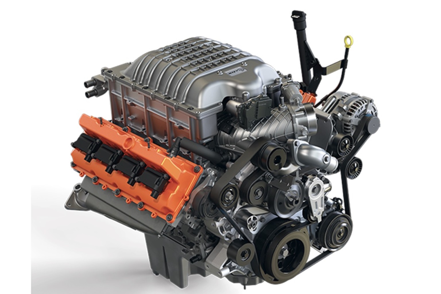 The Supercharged 6.2L HEMI V8 engine.