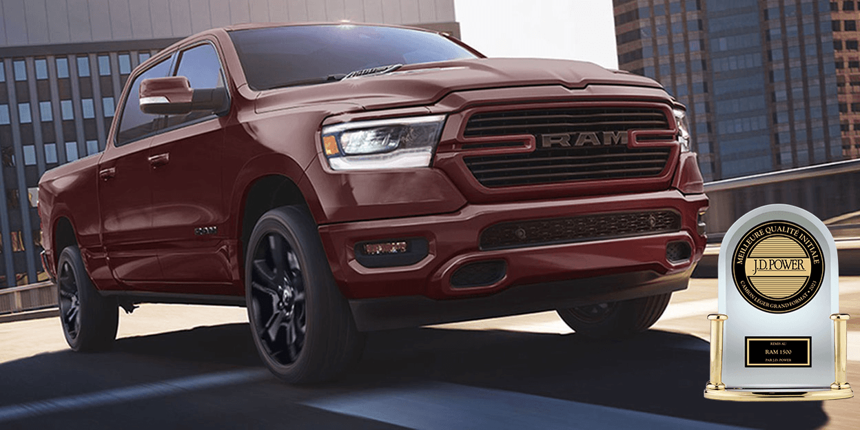 Vue d’un camion Ram 1500 Sport et du prix du meilleur attrait auprès des conducteurs du Ram 1500 Sport 2024.