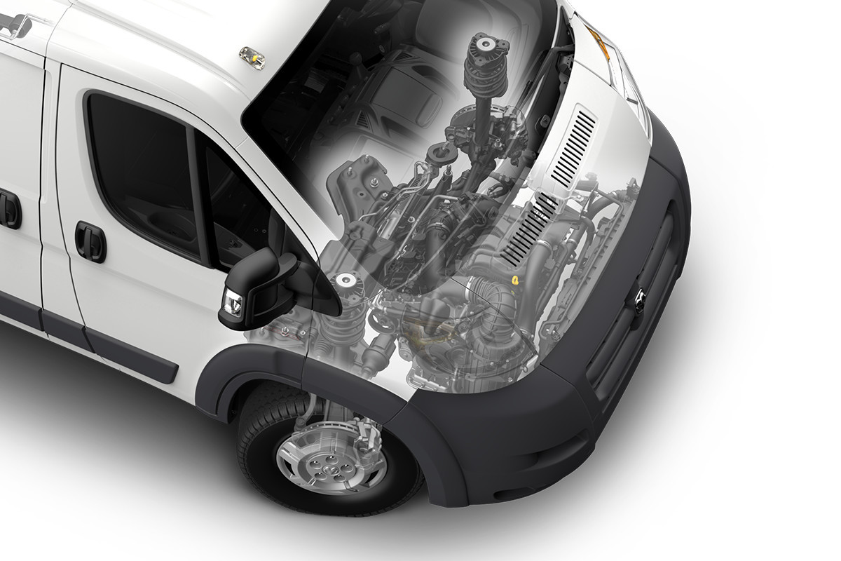 2018 RAM ProMaster cargo van with 4 wheel antilock disc brakes