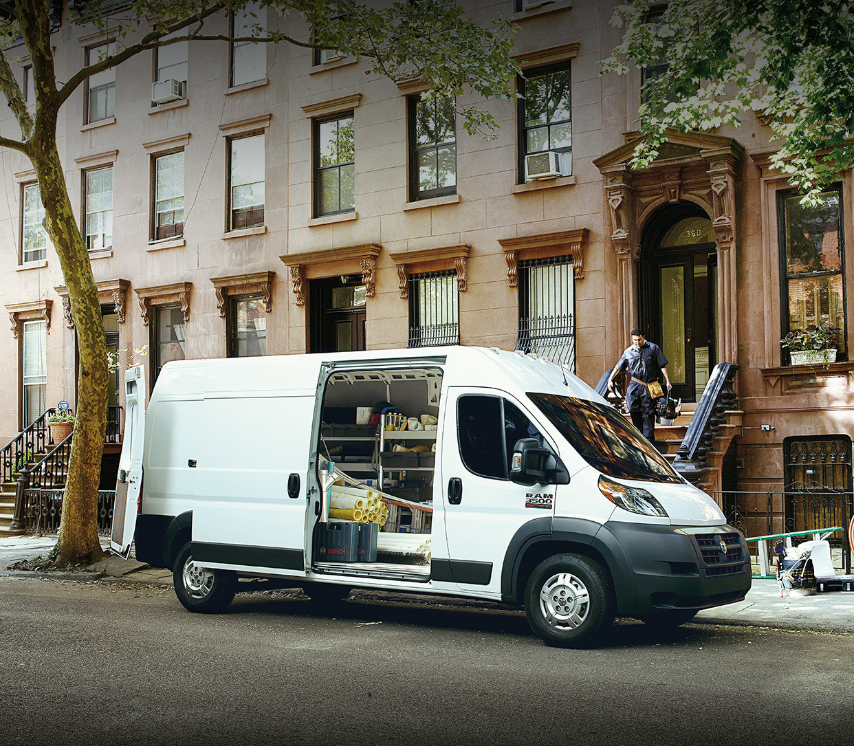 White Ram ProMaster Parked on the Streets