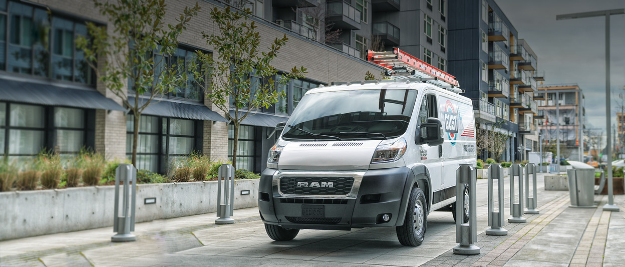 2019 Ram ProMaster parked, shown in white
