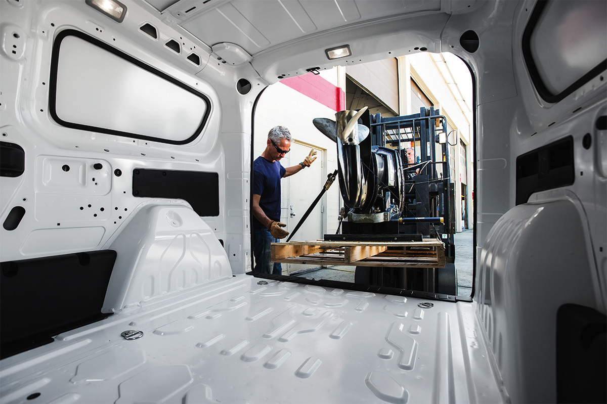 2019 Ram ProMaster City interior view of cargo area being loaded with pallet