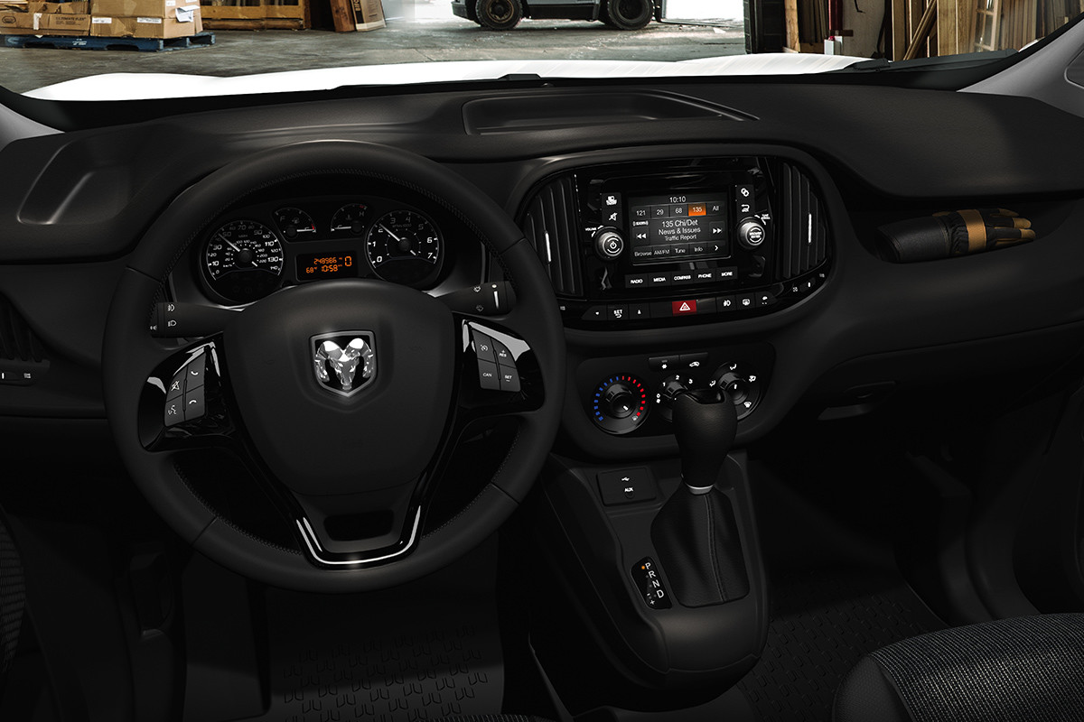 2019 Ram ProMaster City dashboard and 5-inch touchscreen with hands-free communication