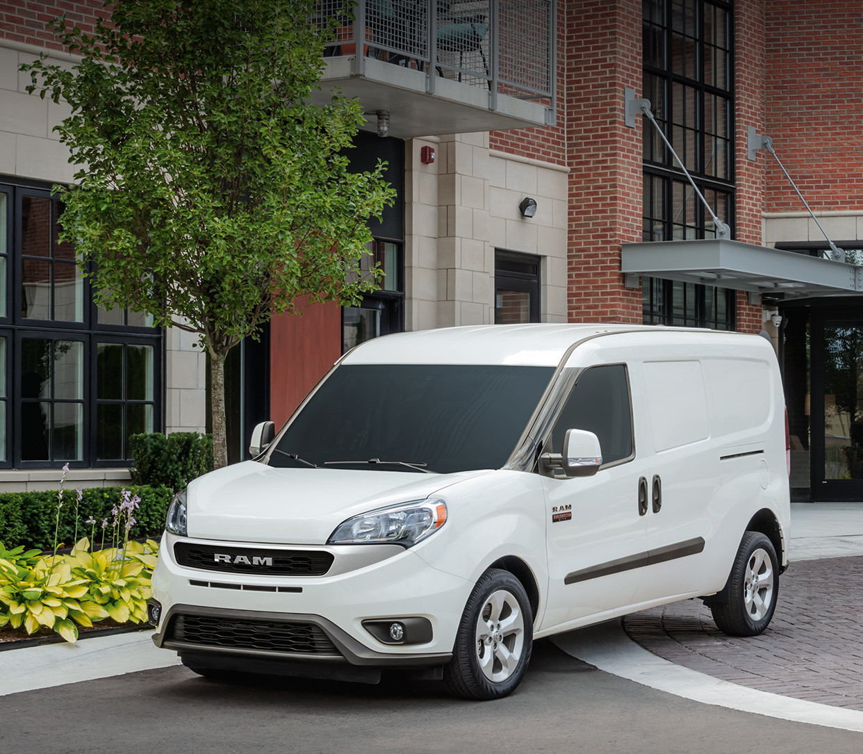 White Ram ProMaster City Parked in Front of a Building