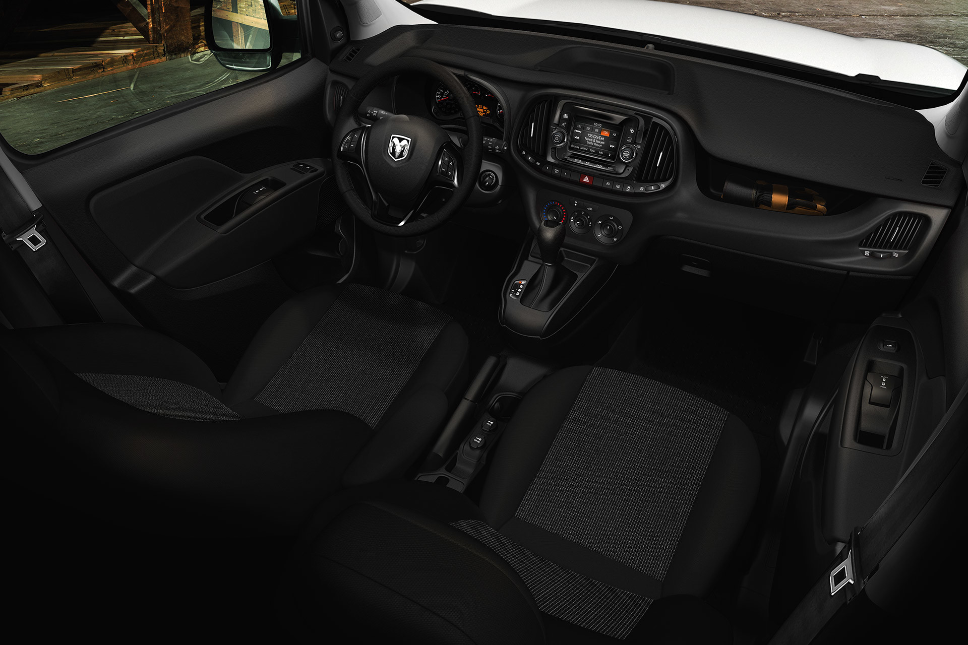 Interior view of the 2021 Ram Promaster City cockpit.