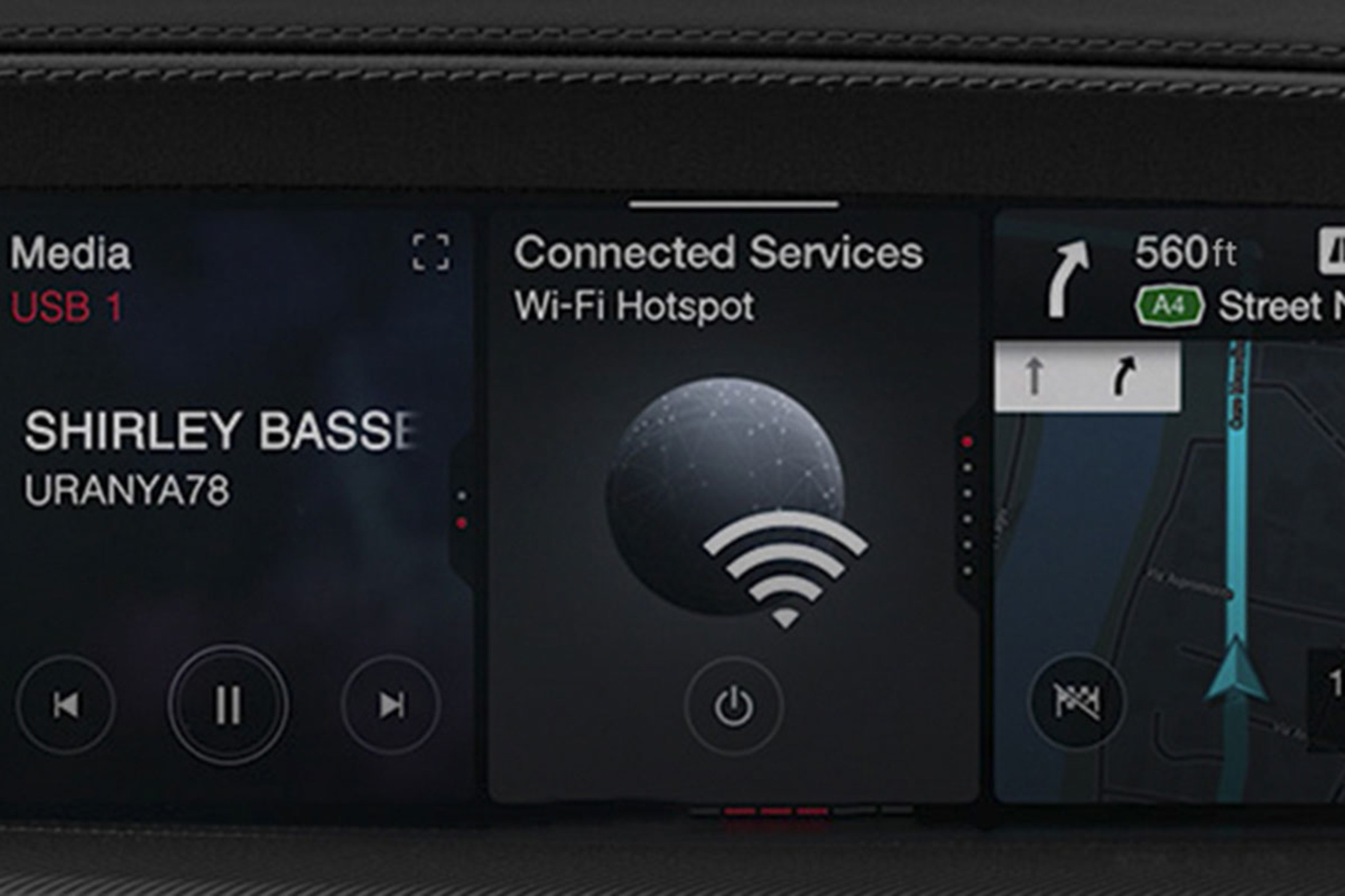 Close-up of the wireless hotspot feature in the 2026 Alfa Romeo Giulia's infotainment system.