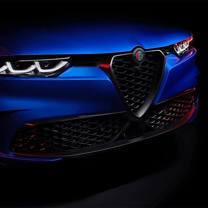 Close-up of 2024 Alfa Romeo Tonale V Scudetto Grille.