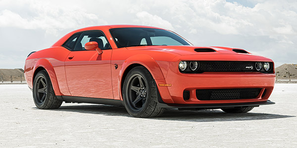A red 2022 Dodge Challenger.