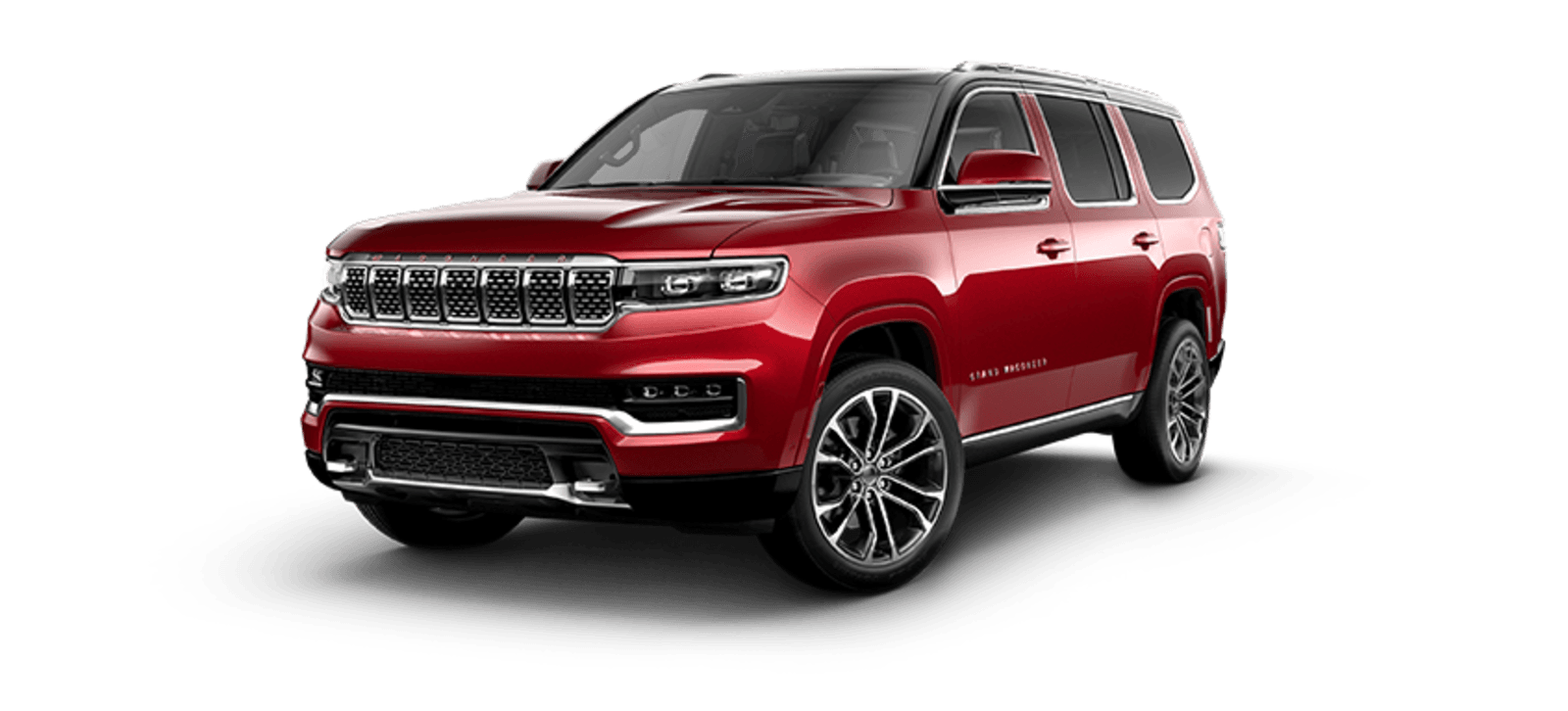2021 Jeep Wagoneer Full View in Velvet Red Pearl with Wheels