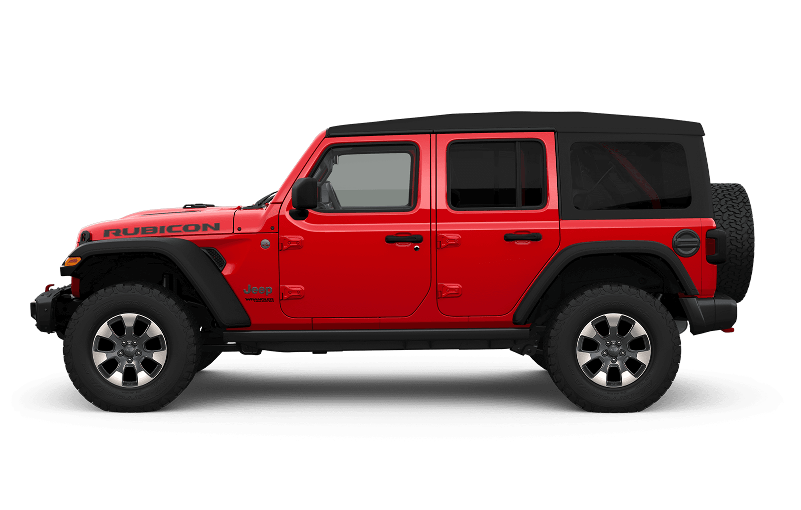 2019 Jeep Wrangler sideview with 18-inch Grey spokes aluminum wheel