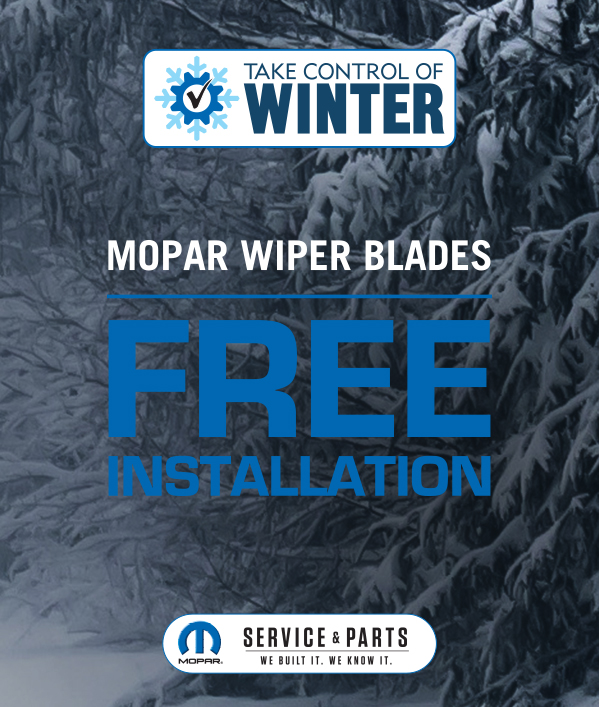 Mopar Wiper Blades - Free Installation Benefits: Blades designed to fit your FCA Canada vehicle, Optimal visibility, quiet operation and Manufacturer's check.