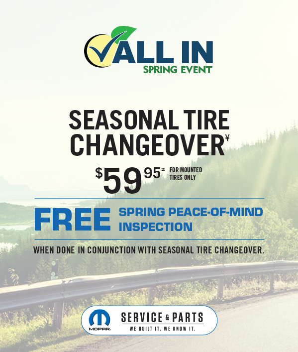 Seasonal Tire Changeover $59.95 For Mounted Tires Only ≠