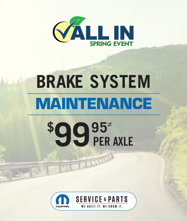 Brake System Maintenance 99.95≠ per axle