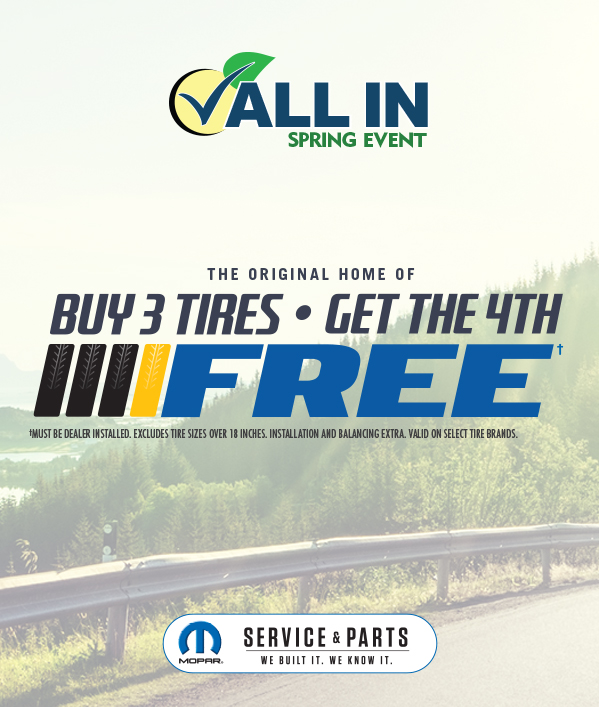 Buy 3 Tires, Get The 4<sup>th</sup> Free THE ORIGINAL HOME OF BUY 3 TIRES GET THE 4TH FREE≠