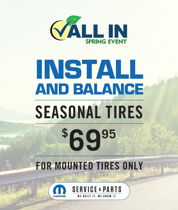 Tire Changeover Install and Balance Seasonal Tires For Mounted Tires Only≠