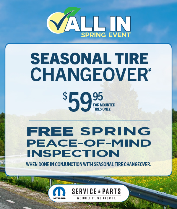 Seasonal Tire Changeover 59.95 For Mounted Tires Only