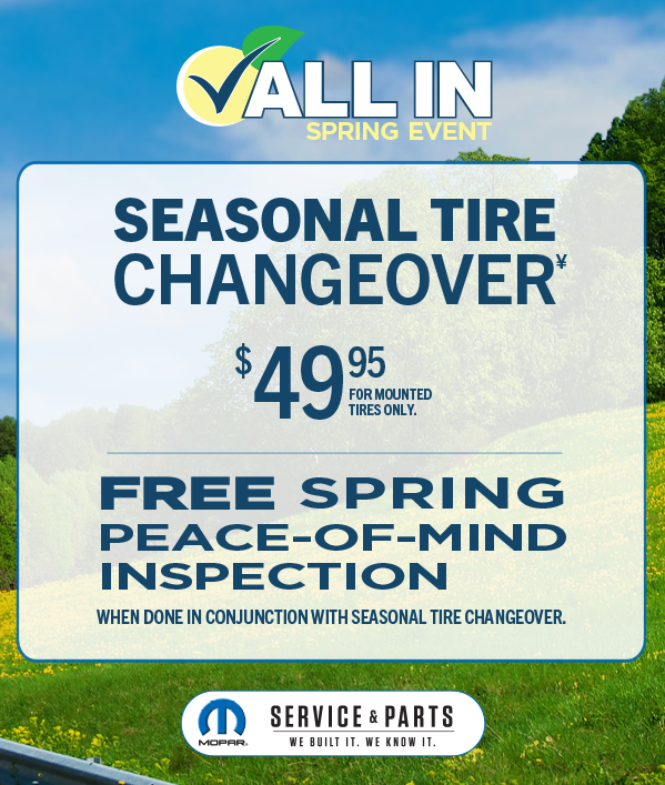 Seasonal Tire Changeover 49.95 For Mounted Tires Only≠