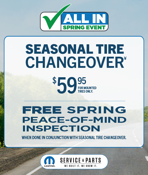 Seasonal Tire Changeover 59.95 For Mounted Tires Only