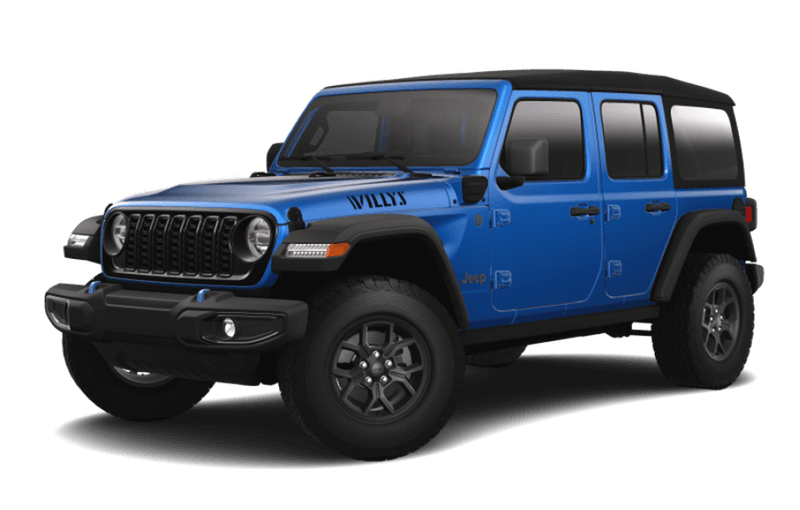 Jeep® Wrangler 4xe VHR 2024 Willys 4 portes - BLEU HYDRO